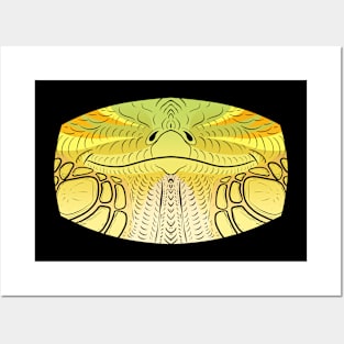 Yellow Iguana Mask Posters and Art